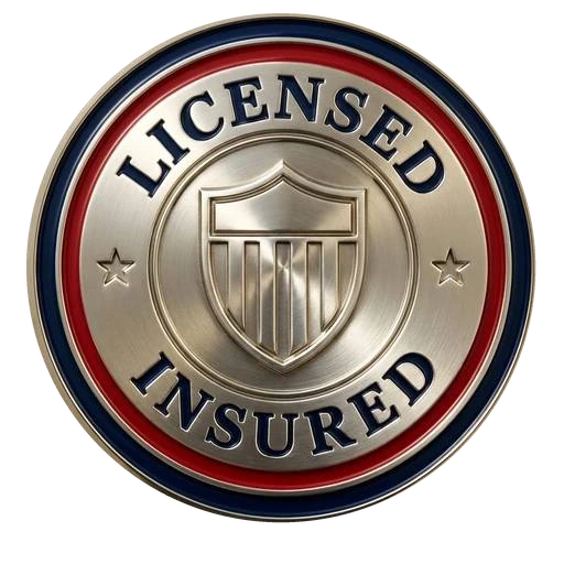 Licensed and insured certification badge